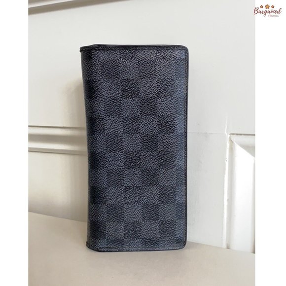Authentic Louis Vuitton Damier Graphite Coated Canvas Leather Brazza Wallet 2012 - Picture 2 of 12